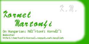 kornel martonfi business card